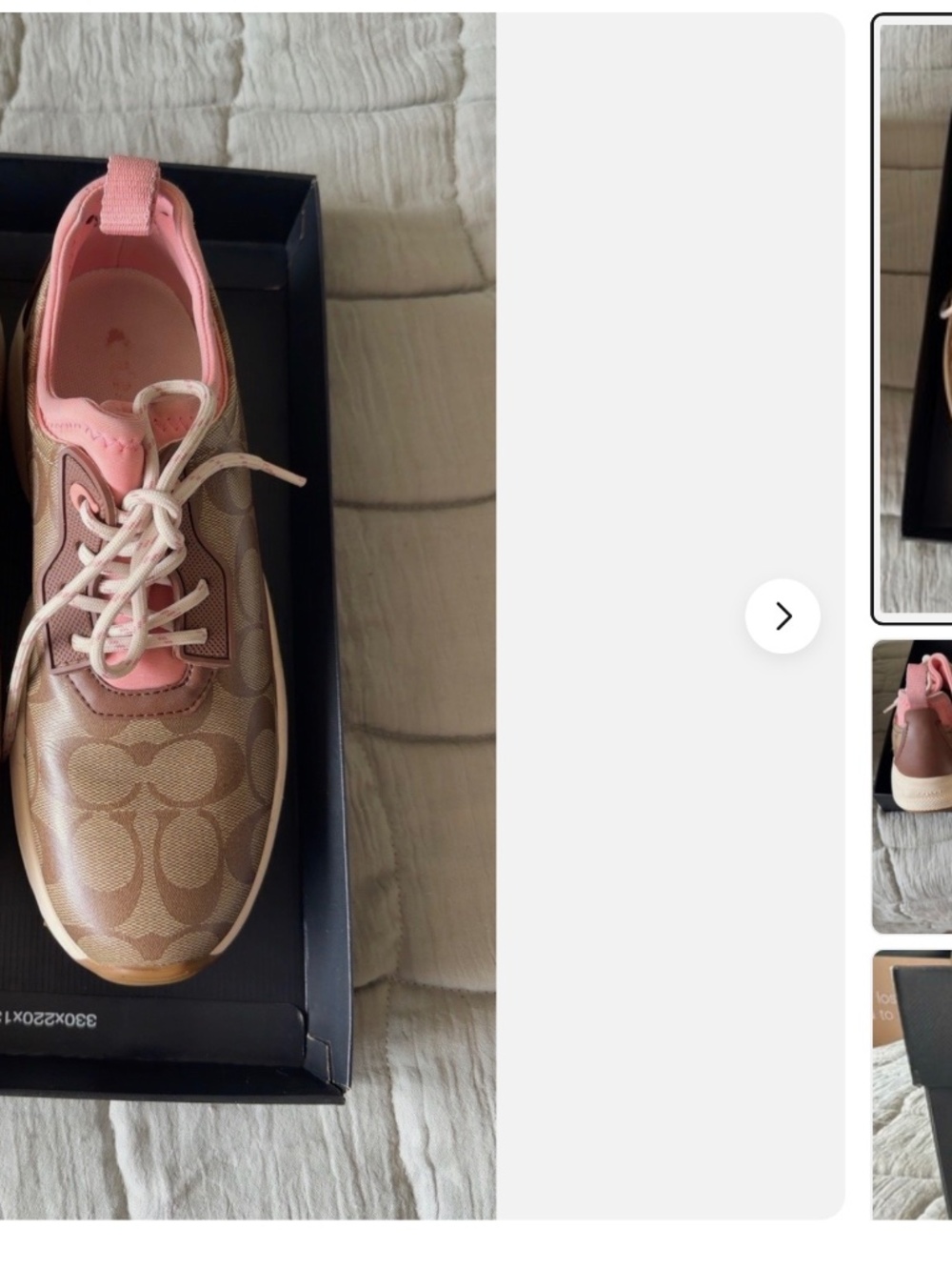 Coach C270 Signature Tech Runner C5774 Khaki Pink Sneakers Size 8B Box
